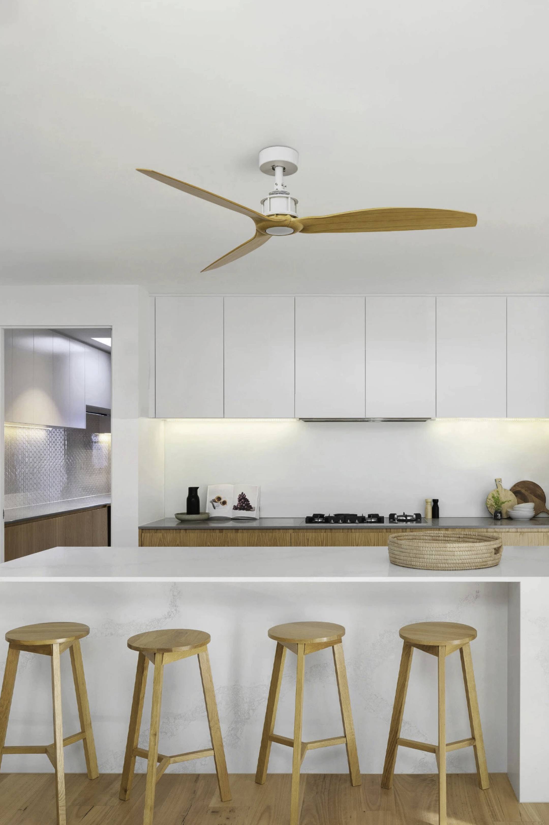 DC Deckenventilator Just Fan Weiß / Holz