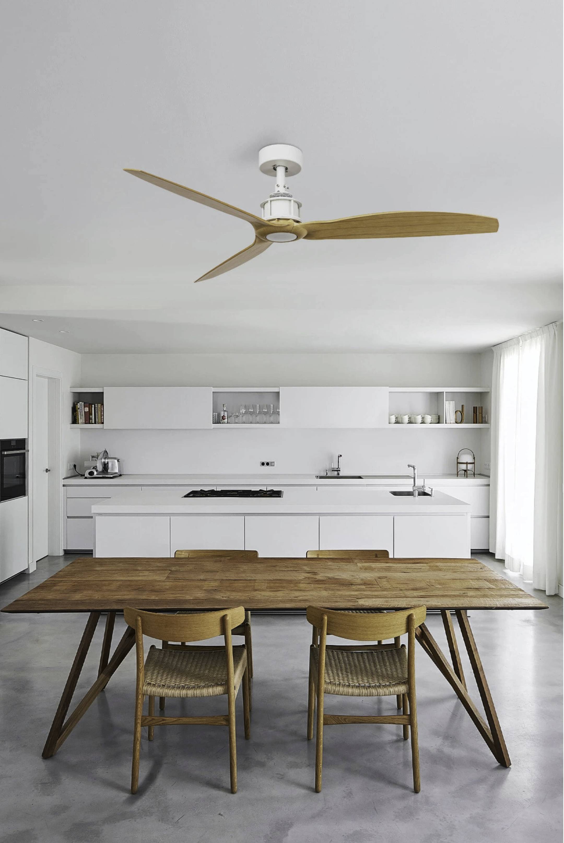 DC Deckenventilator Just Fan Weiß / Holz