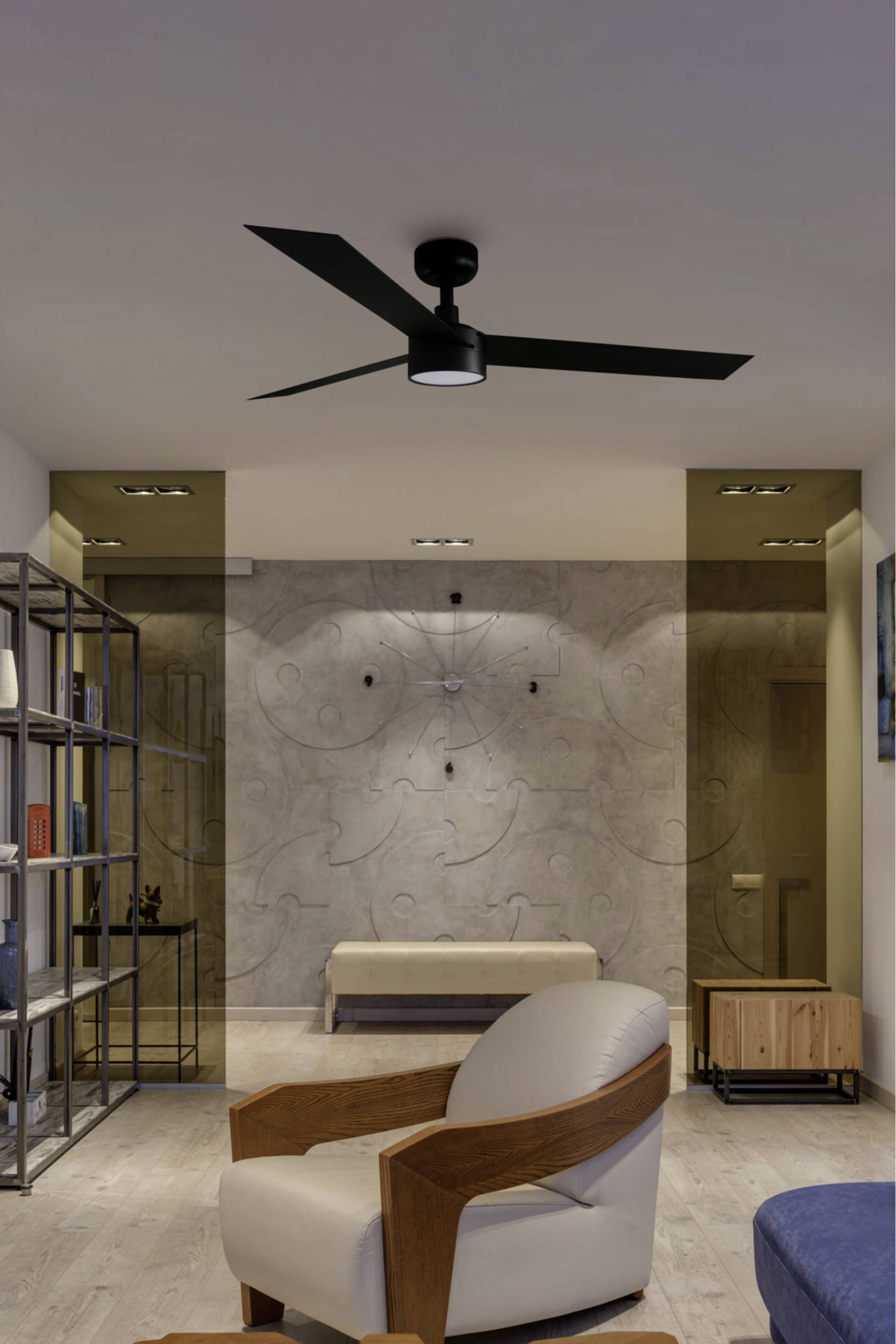 Energiespar Deckenventilator Cruiser L Schwarz mit LED