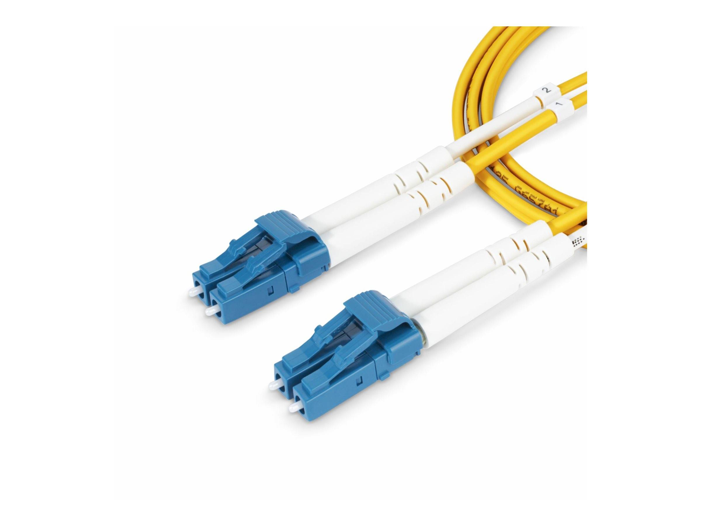StarTech.com 50m (164ft) LC to LC (UPC) OS2 Single Mode Duplex Fiber Optic Cable, 9/125µm, Laser Optimized, 10G, Bend In