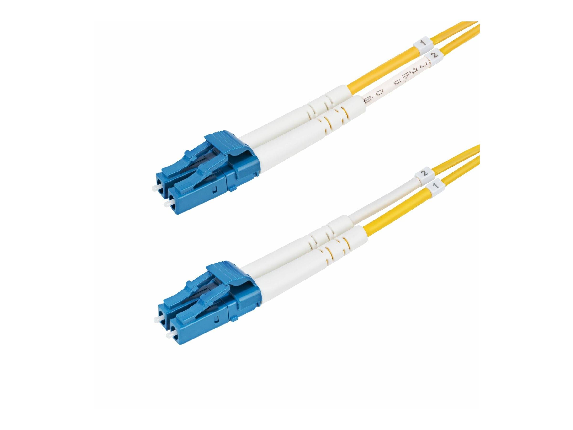 StarTech.com 3m (9.8ft) LC to LC (UPC) OS2 Single Mode Duplex Fiber Optic Cable, 9/125µm, Laser Optimized, 10G, Bend Ins