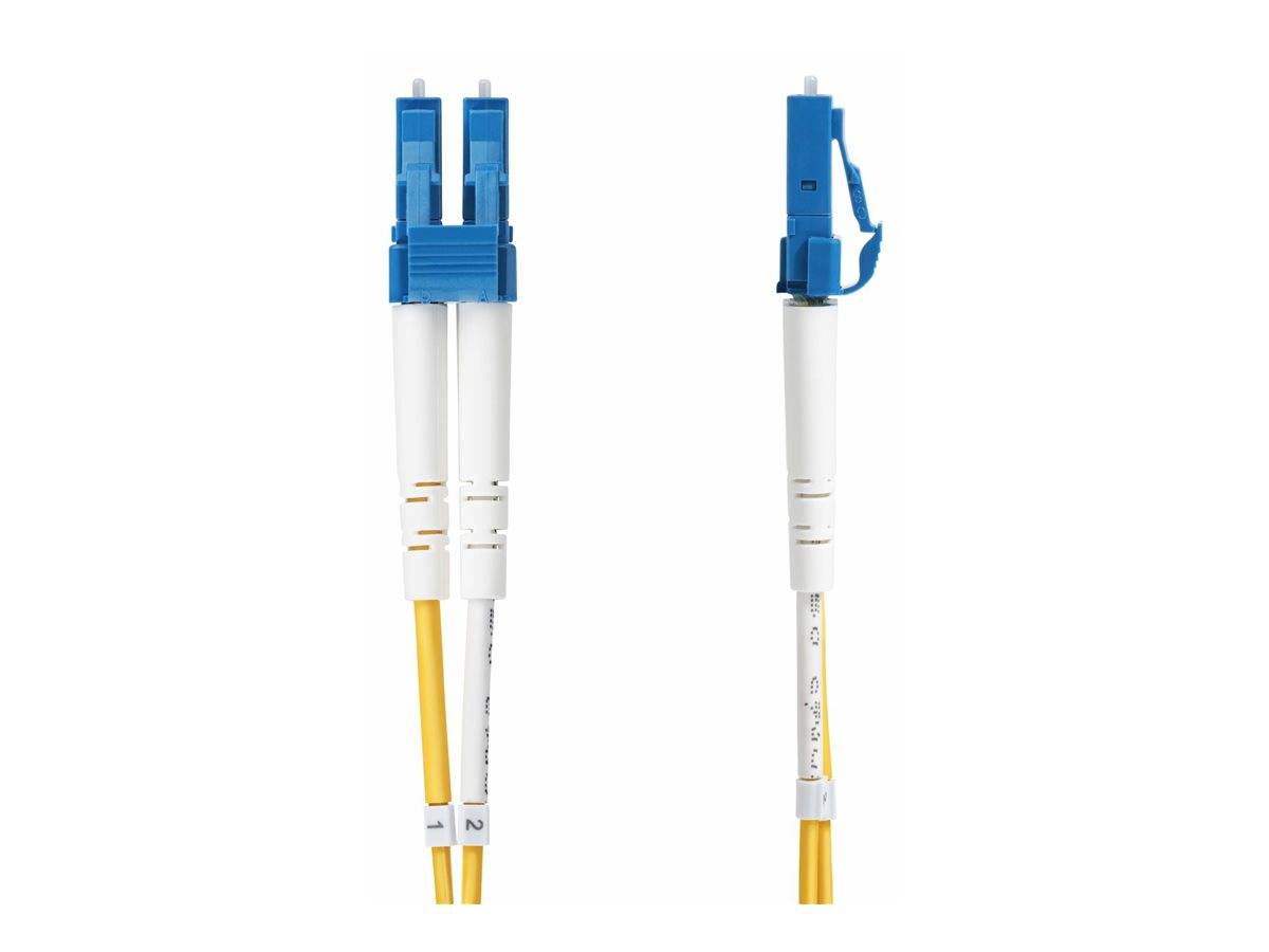 StarTech.com 15m (49.2ft) LC to LC (UPC) OS2 Single Mode Duplex Fiber Optic Cable, 9/125µm, Laser Optimized, 10G, Bend I