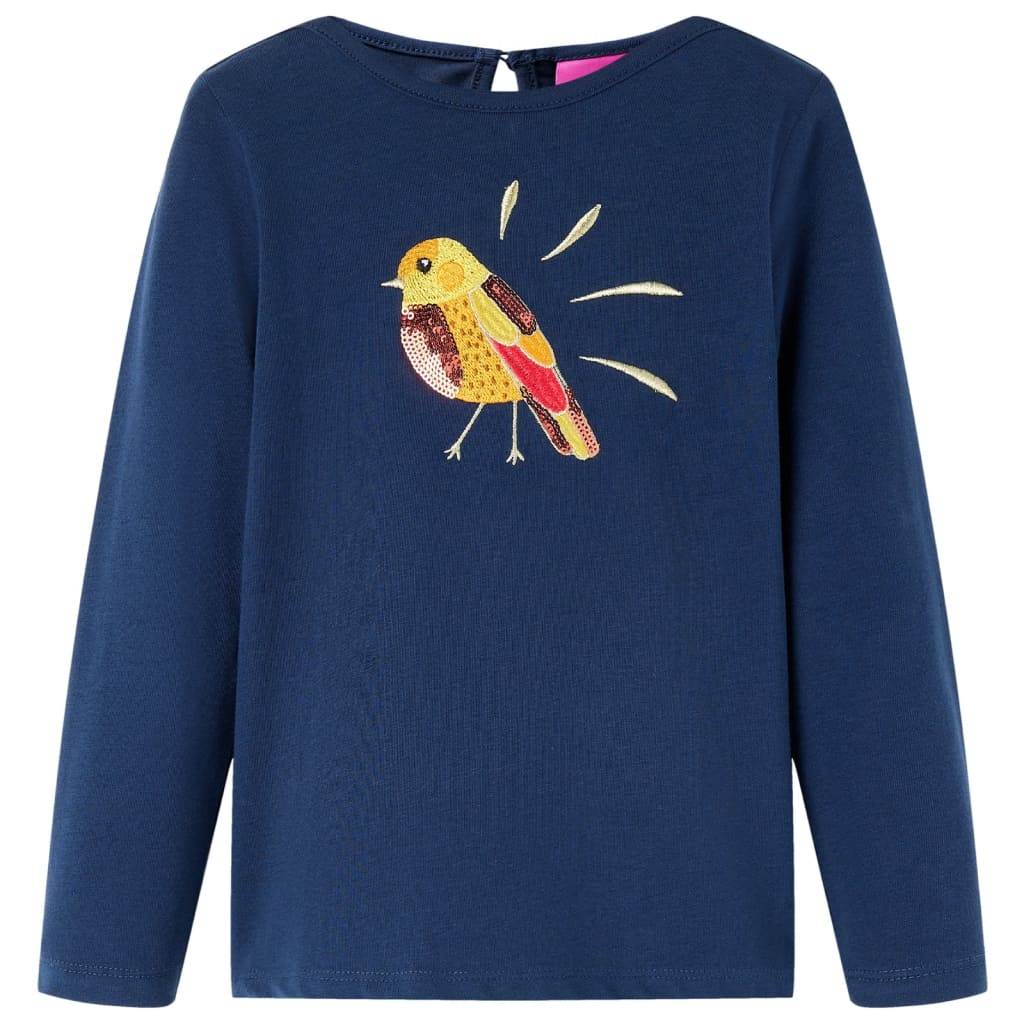 Kinder-Langarmshirt Marineblau 128