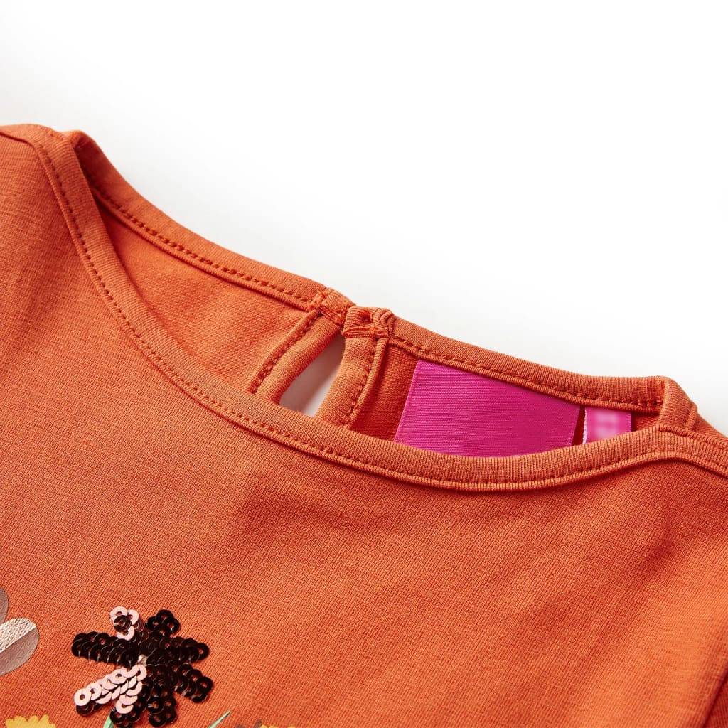 Kinder-Langarmshirt Dunkelorange 128