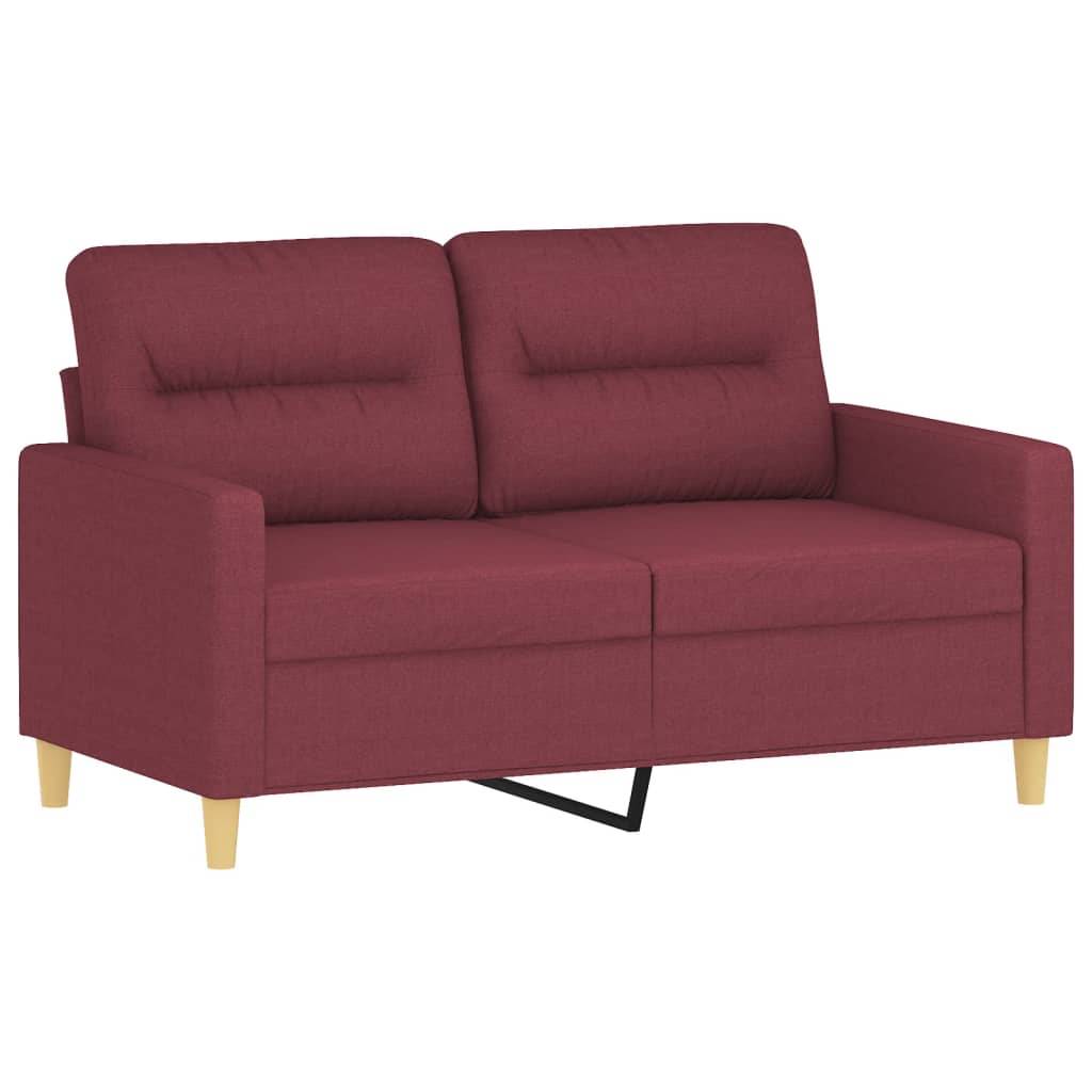 vidaXL 2-Sitzer-Sofa Weinrot 120 cm Stoff