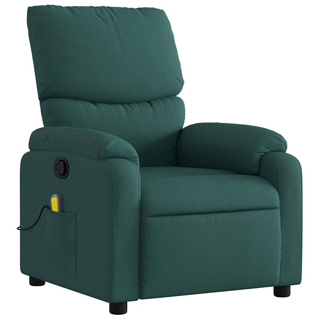 vidaXL Massagesessel Dunkelgrün Stoff