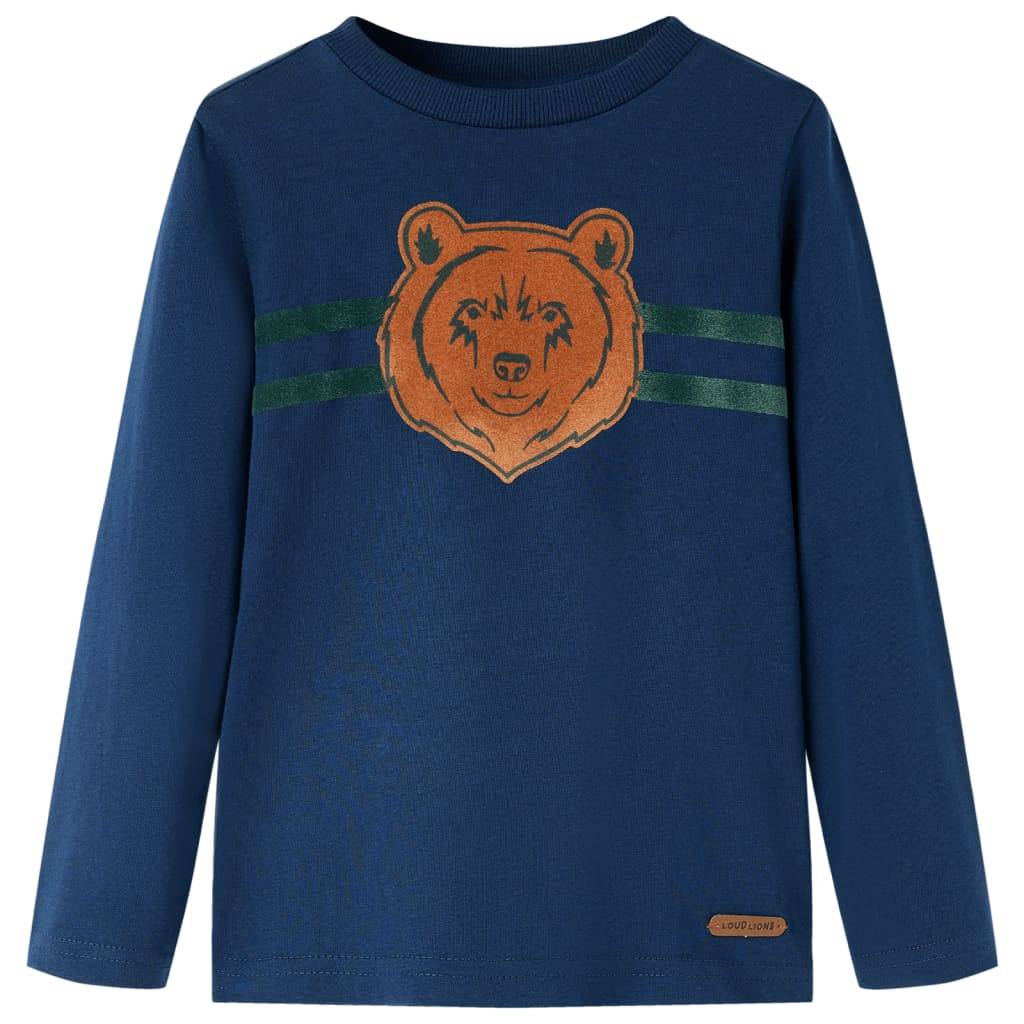Kinder-Langarmshirt Marineblau 92