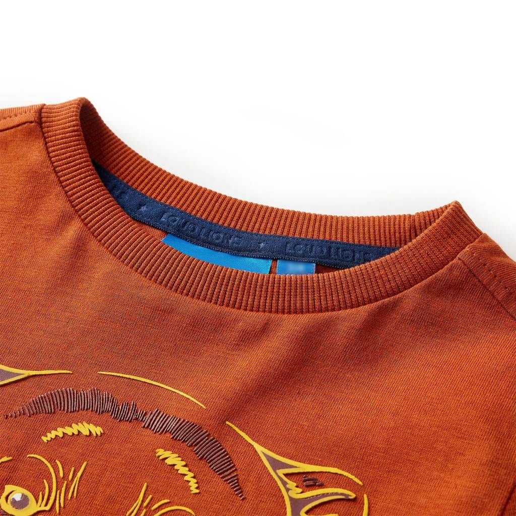 Kinder-Langarmshirt Rostbraun 104