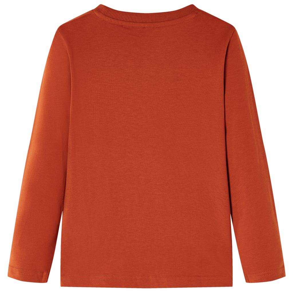 Kinder-Langarmshirt Rostbraun 140
