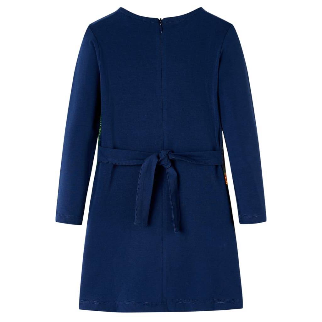 Kinderkleid mit Langen Ärmeln Marineblau 104