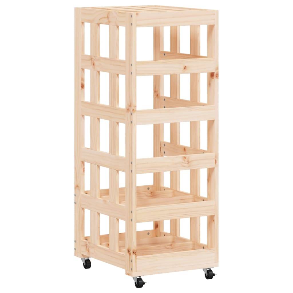 vidaXL Kaminholzregal mit Rollen 40x49x110 cm Massivholz Kiefer
