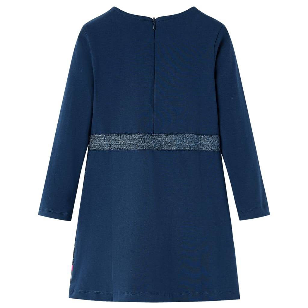 Kinderkleid mit Langen Ärmeln Marineblau 128