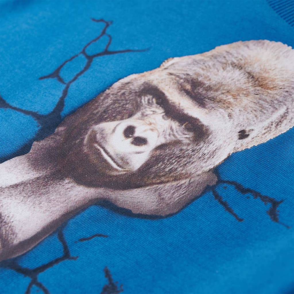 Kinder-Langarmshirt Petrolblau 128