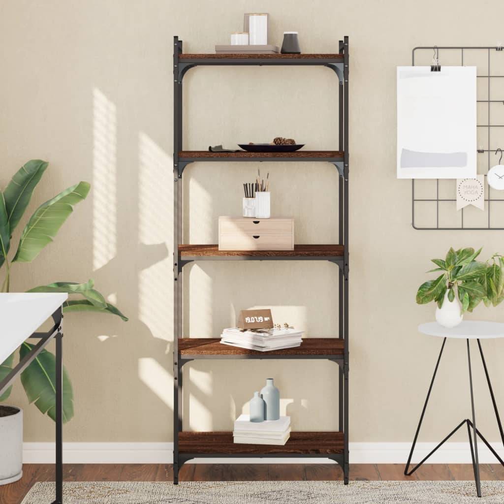 vidaXL Bücherregal 5 Böden Braun Eiche-Optik 60x30x154cm Holzwerkstoff