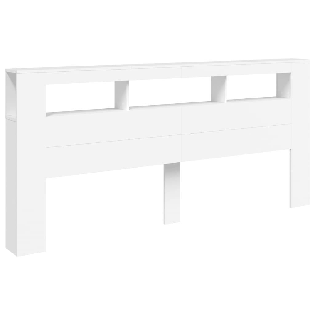 vidaXL LED-Kopfteil Weiß 220x18,5x103,5 cm Holzwerkstoff