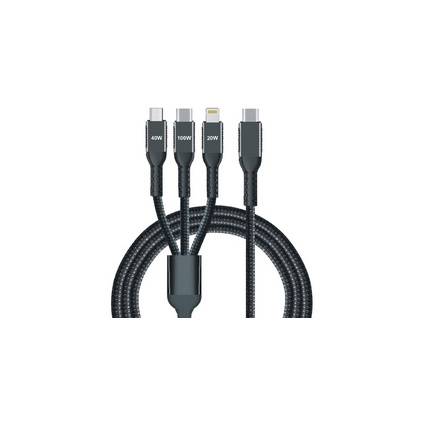 IWH 3-in-1 Ladekabel, USB-A-Lightning + Micro USB + USB-C