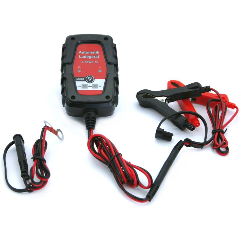 IWH KFZ-Batterieladegerät für Auto & Motorrad, 1A, 6/12 V