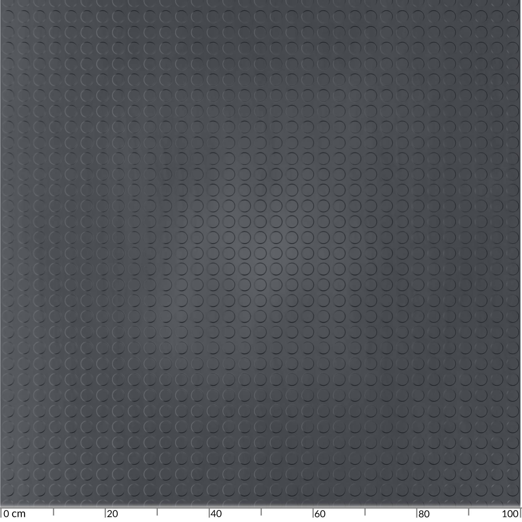 Dunkelgraue strukturierte Gummimatte mit kleinem kreisförmigem Griffmuster und einer 0-100-cm-Skala entlang der unteren Kante.