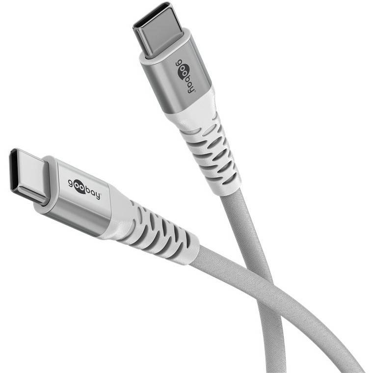 Goobay KAB USB-C (ST-ST) 2m Verbindungskabel Textilmantel White USB cable Kabel & Adapter USB USB C