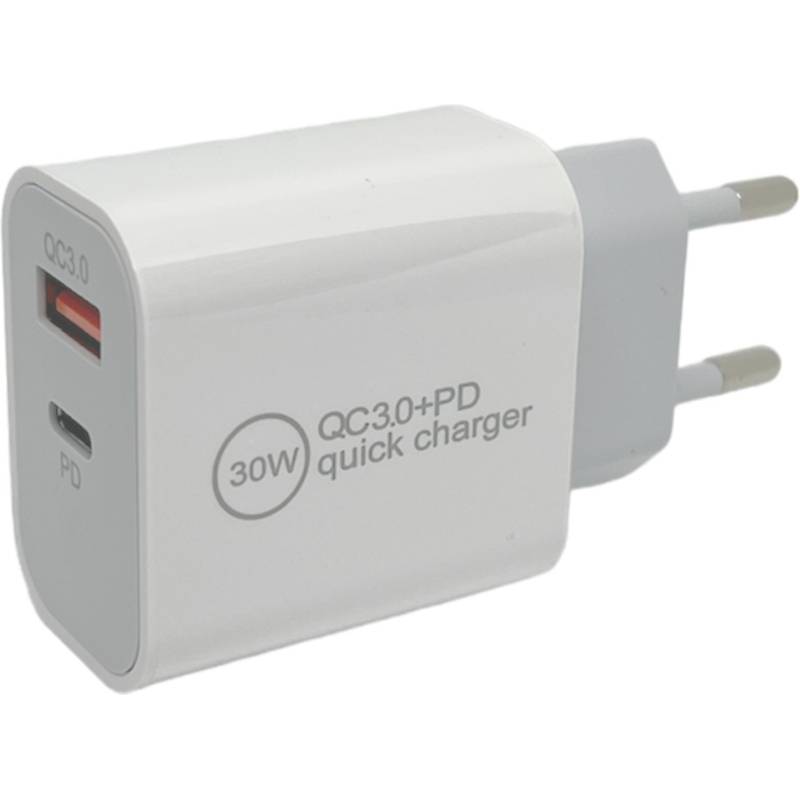 IWH USB-C-Ladegerät, 1x USB-A / 1x USB-C, 30 Watt, weiß