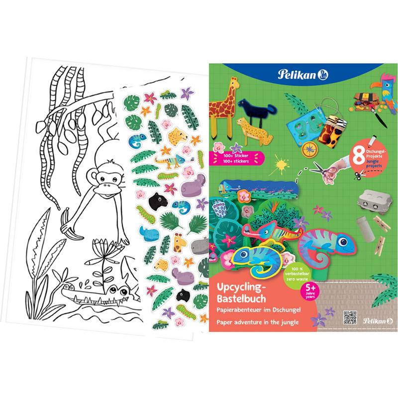 Pelikan Upcycling Bastelbuch "Dschungel", DIN A4