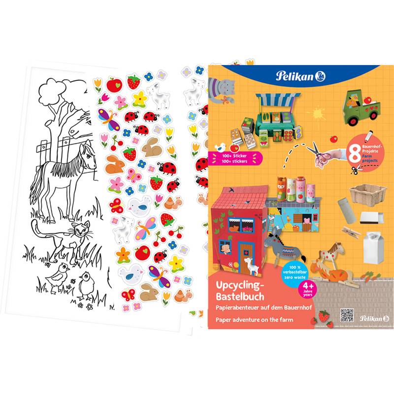 Pelikan Upcycling Bastelbuch "Bauernhof", DIN A4