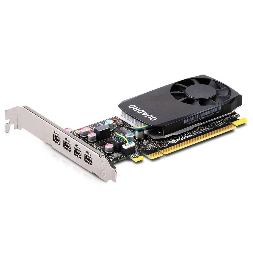 HP Quadro P620 (Refurbished) Grafikkarte (L31818-001, 2GB GDDR5, PCIe 3.0 x16, 1-Slot, 4x miniDP)