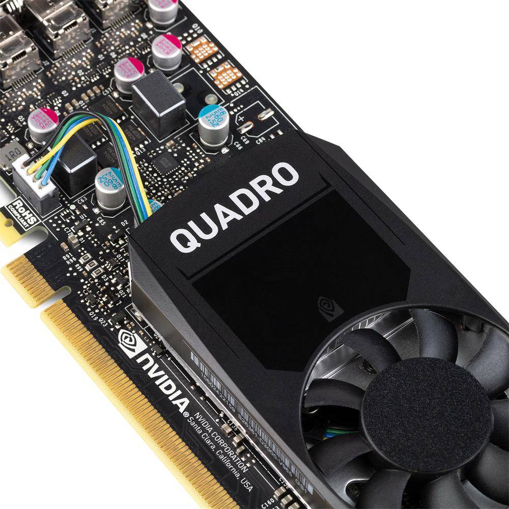 HP Quadro P620 (Refurbished) Grafikkarte (L31818-001, 2GB GDDR5, PCIe 3.0 x16, 1-Slot, 4x miniDP)