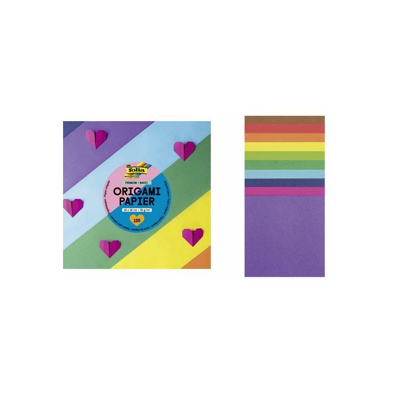 folia Origami-Faltblätter PREMIUM BASIC, 100 x 100 mm