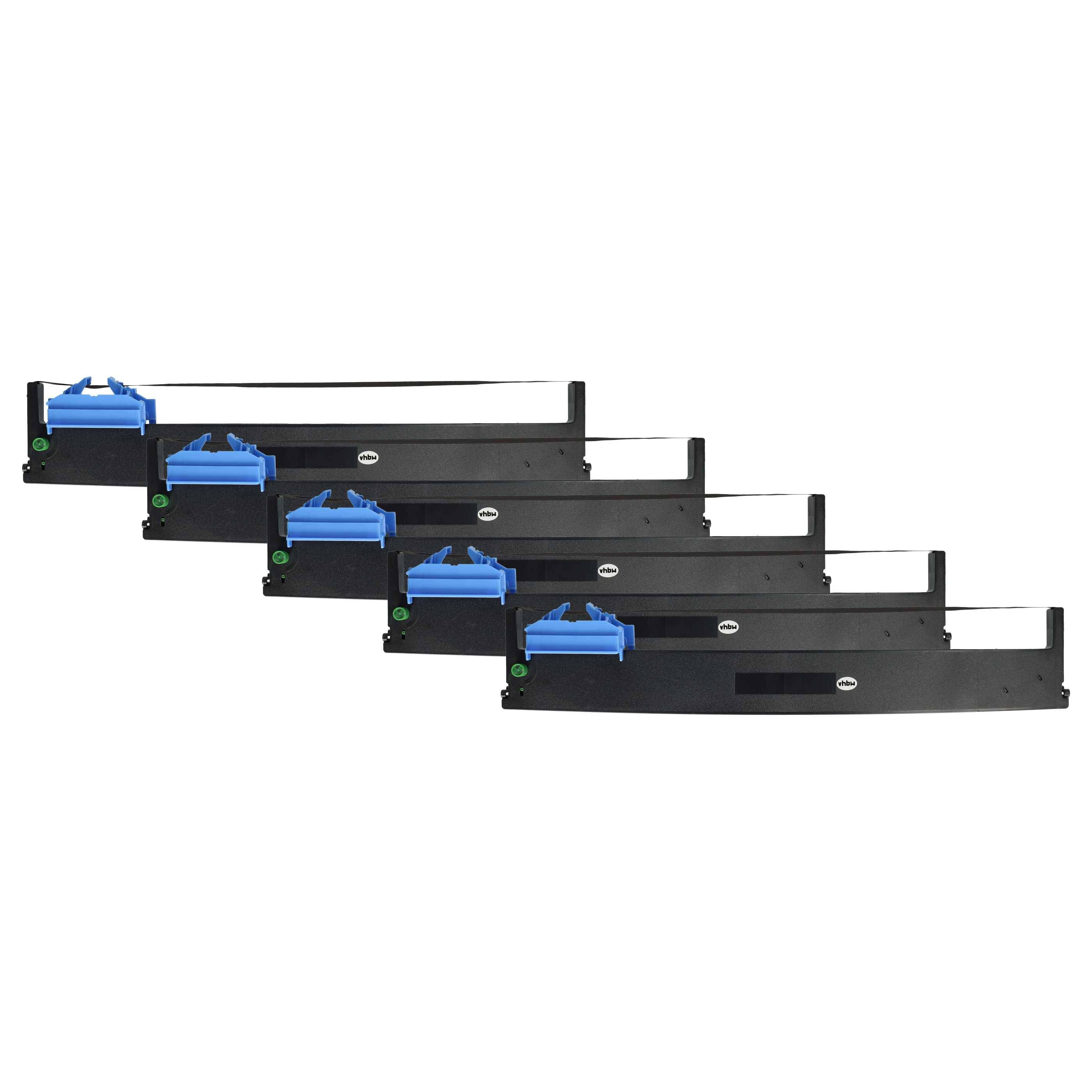 vhbw 5x Farbband Schriftband kompatibel mit Tally Dascom 5130 Nadeldrucker, Bondrucker - Schwarz