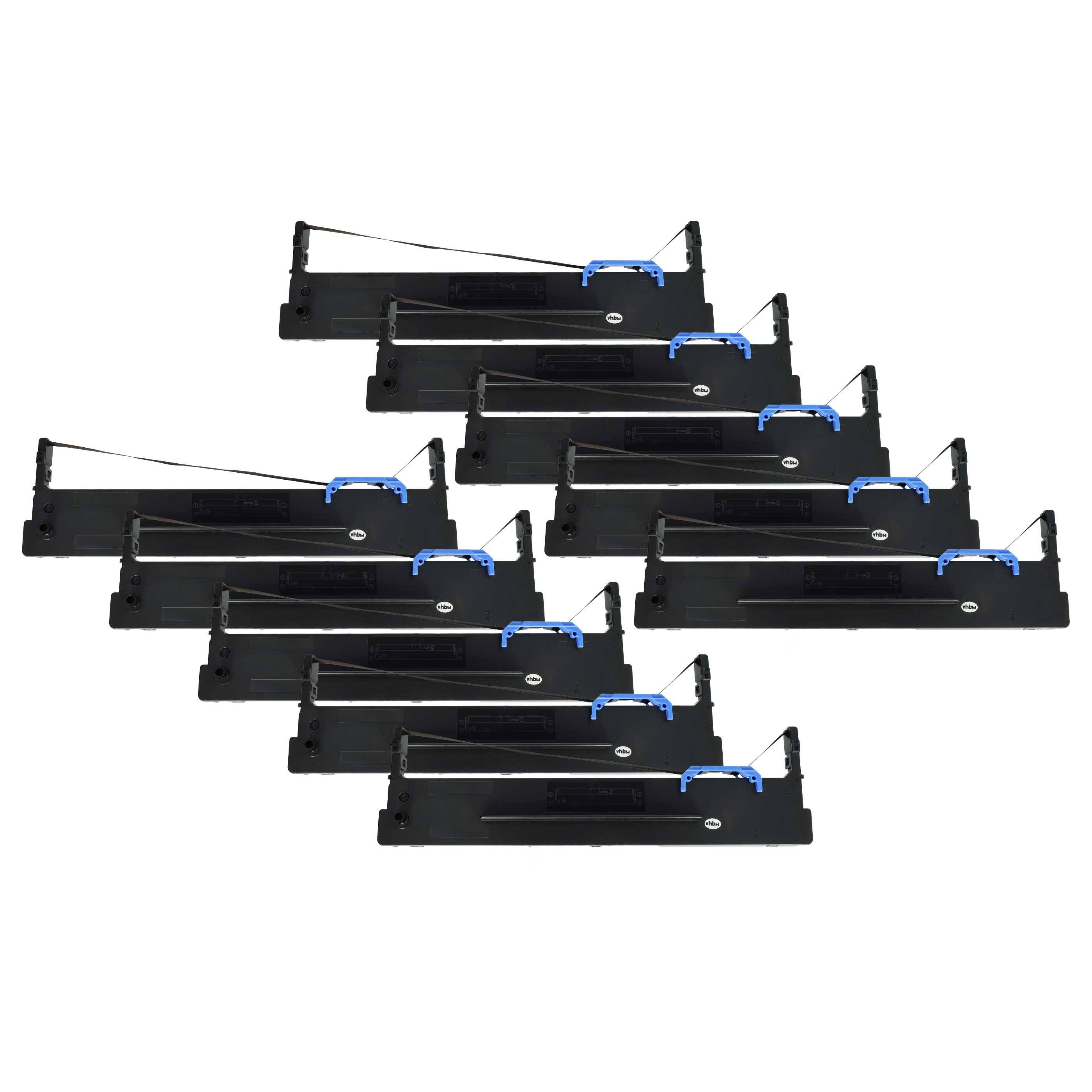 vhbw 10x Farbband Schriftband kompatibel mit Tally 1140, 1330 Series, 1145, 28.822.0252, 28.822.0258 Nadeldrucker, Bondrucker - Schwarz