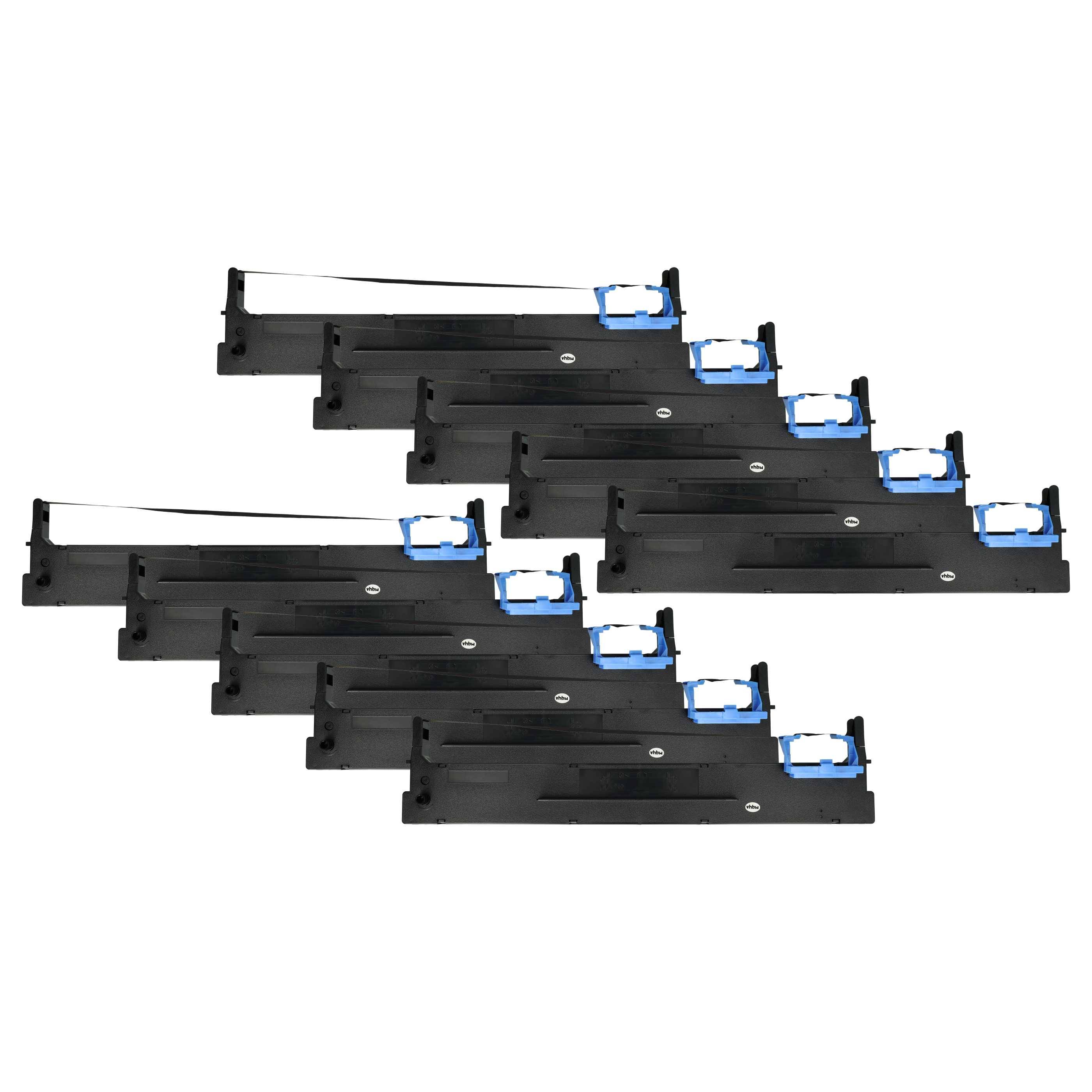 vhbw 10x Farbband Schriftband kompatibel mit Tally 1430, TD1430 Nadeldrucker, Bondrucker - Schwarz