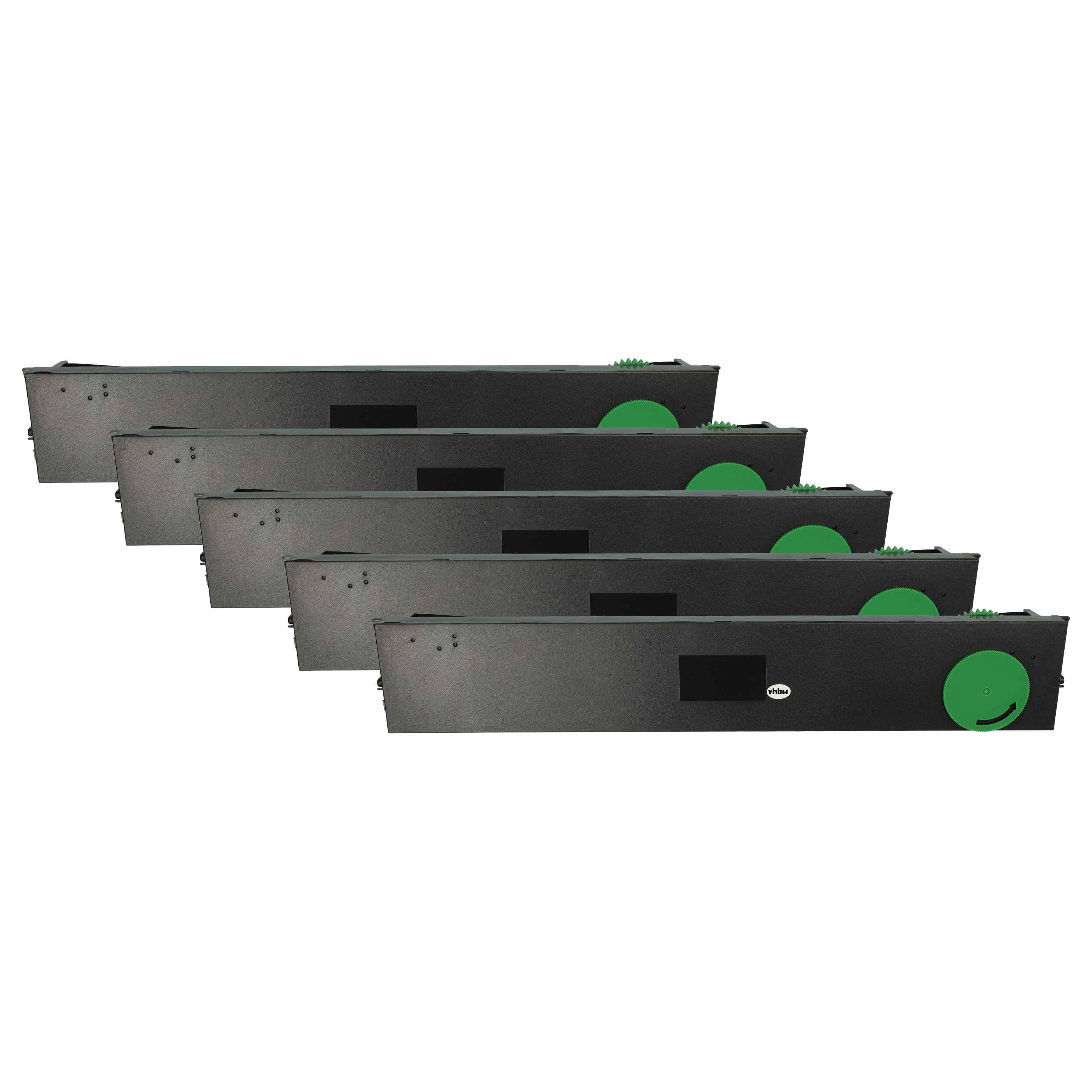 vhbw 5x Farbband Schriftband kompatibel mit Wincor Nixdorf HighPrint 4915+, 4915XE, 4915, 4920 Nadeldrucker, Bondrucker - Schwarz