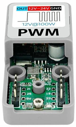M5Stack ATOMIC PWM Base, Vielseitiger Ein-Kanal-PWM-DC-Treiber für Atom-Serie, 12-24V, 100W Leistung