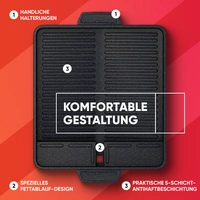 EVOCAMP Grillplatte Aufsatz für Gaskocher eckig 38x26 cm, antihaftbeschichtete Grillpfanne für Campingkocher, Grillschale, Grillmatte BBQ, Camping EVOCAMP Grillplatte Aufsatz für Gaskocher eckig 38x26 cm, antihaftbeschichtete Grillpfanne für Campingkocher, Grillschale, Grillmatte BBQ, Camping