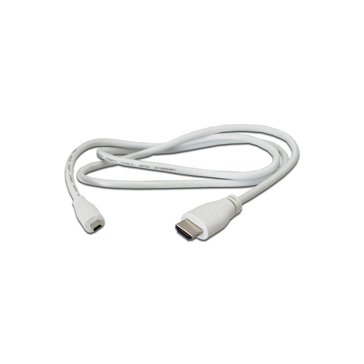 EB6795 - offizielles Raspberry Pi Micro HDMI zu HDMI Kabel Weiß 1M