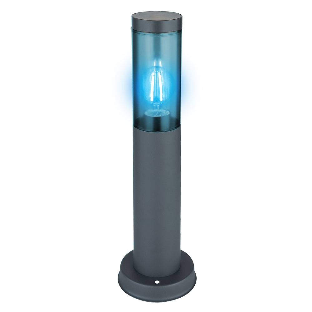 Wegeleuchte dimmbar mit Fernbedienung Außenlampe LED Sockelleuchte Edelstahl Stehleuchte anthrazit, rauch, RGB Farbwechsel, 8,5W 806Lm warmweiß, DxH