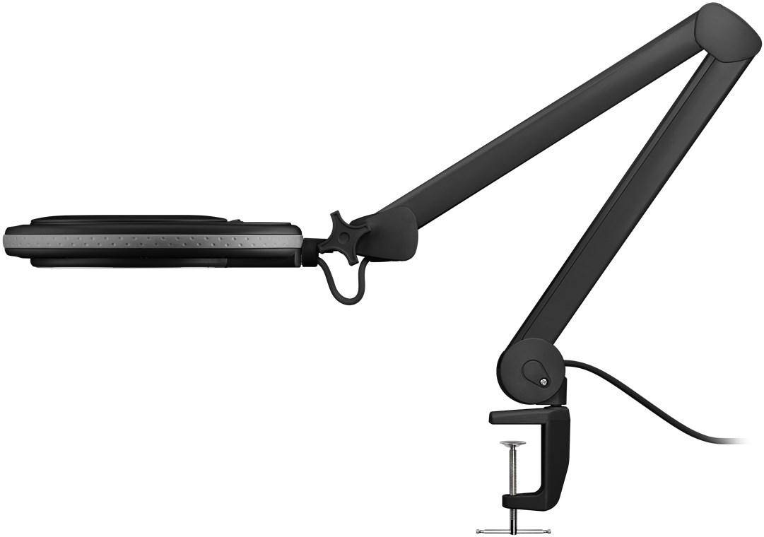 Kaltlicht LED Lupenleuchte easy line mit Tischklemme, 8W, schwarz