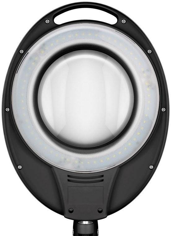 Kaltlicht LED Lupenleuchte easy line mit Tischklemme, 8W, schwarz