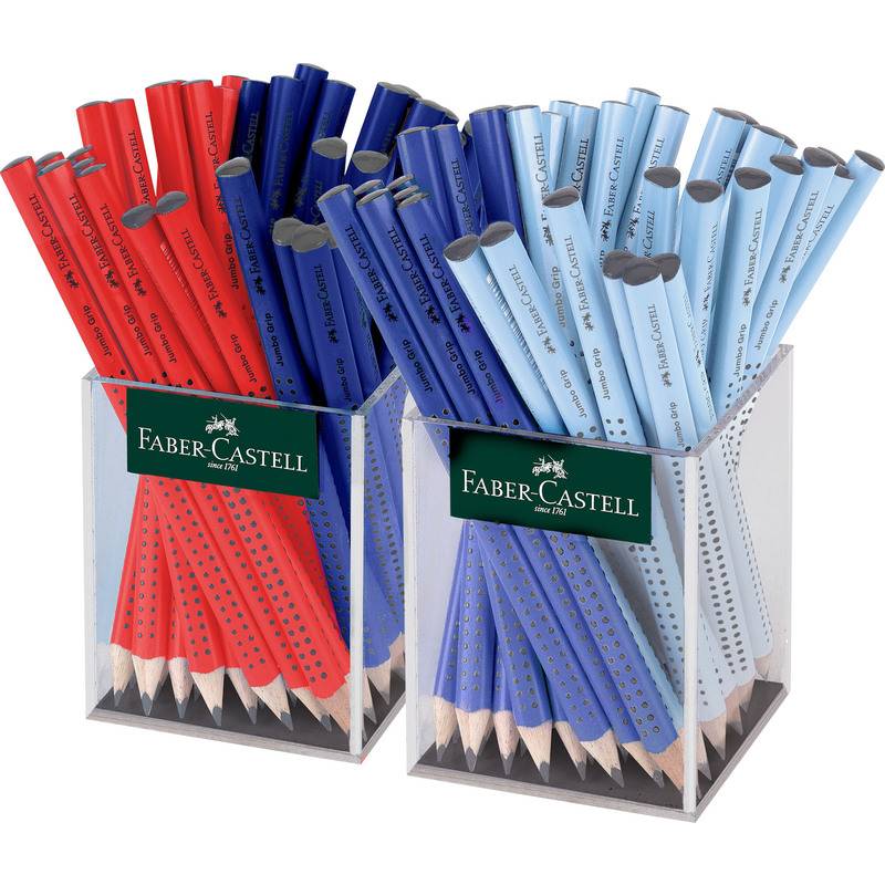 FABER-CASTELL Bleistift Jumbo GRIP, 2er Köcher