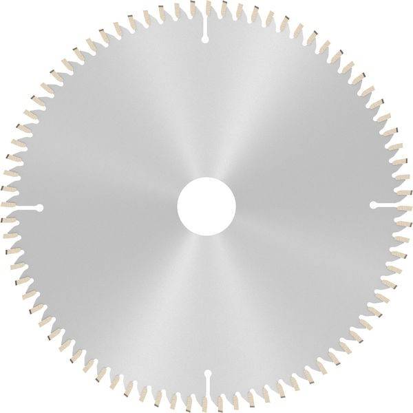 Kreissägeblatt mit scharfen, gleichmäßig verteilten Zähnen entlang des Randes, entwickelt zum Schneiden von Materialien wie Holz, Metall oder Kunststoff.