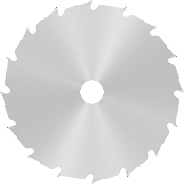 Eine Kreissägeblatt mit scharfen Zähnen, entwickelt zum Schneiden von Holz oder Metall, vor einem einfarbigen Hintergrund dargestellt.
