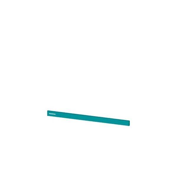 Ein tealblaues, rechteckiges Siemens-Markenbalken, das diagonal auf einem einfachen weißen Hintergrund angezeigt wird.