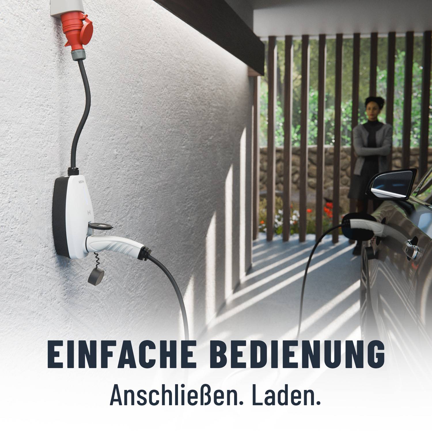 Absina Wallbox Mode3 CEE Eingangskabel 0,6m / Typ2 Ausgang 11KW 8-16A, mit APP Steuerung und APP Anzeige wie Ladespannun