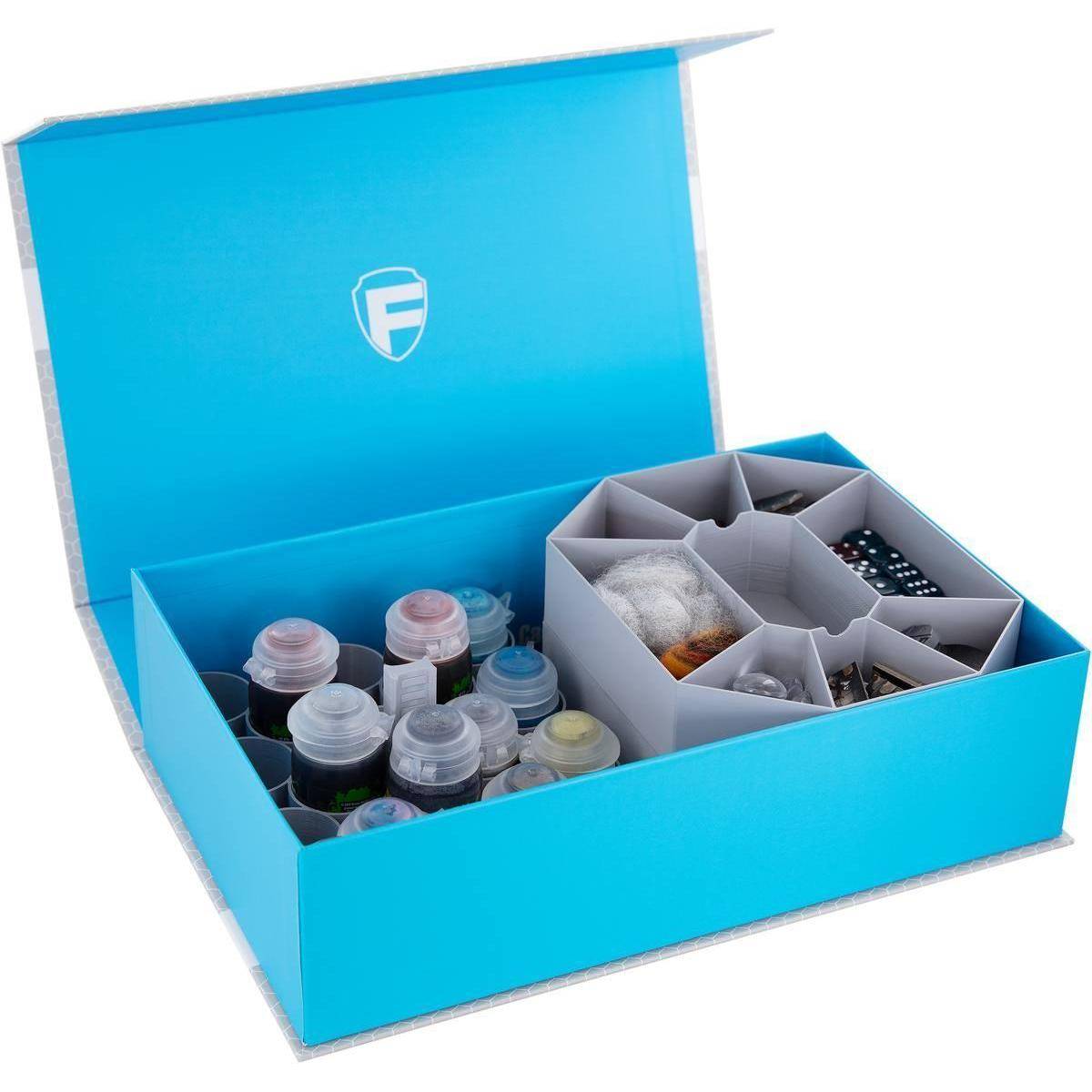 HSMB075P34 - Magnetbox blau für 18 Citadel Farbtöpfchen (18 ml / 24 ml) + Spielmaterial