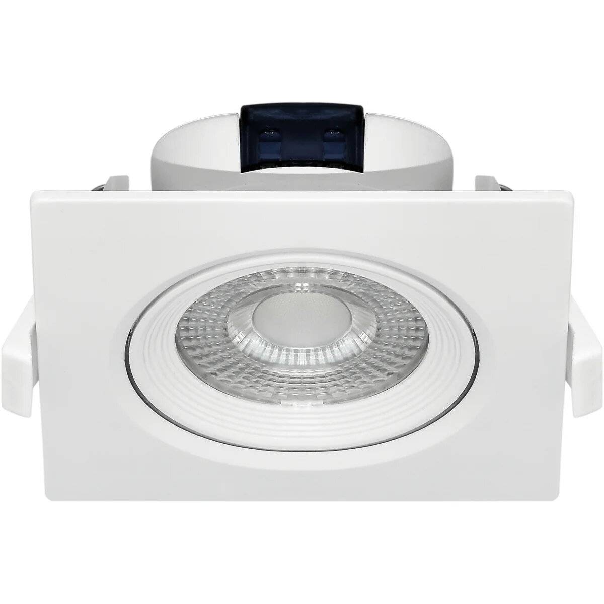 LED 5W COB Einbaustrahler 38° Grad Schwenkbar 90x90mm Eckig Warmweiß Spot Einbauleuchte 380 Lumen Deckenleuchte Weiß