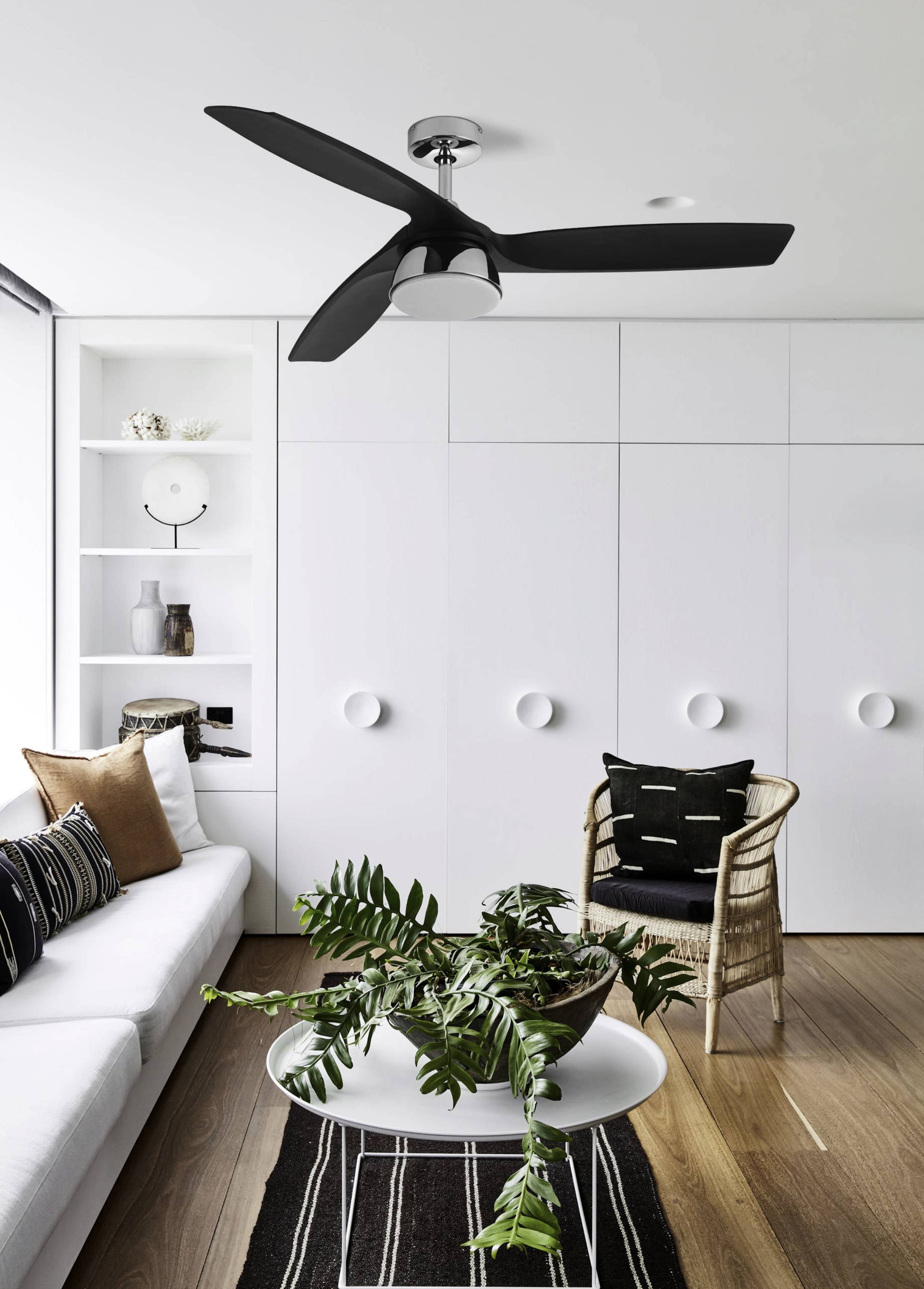 DC Deckenventilator Bronx Chrom mit LED & Fernbedienung