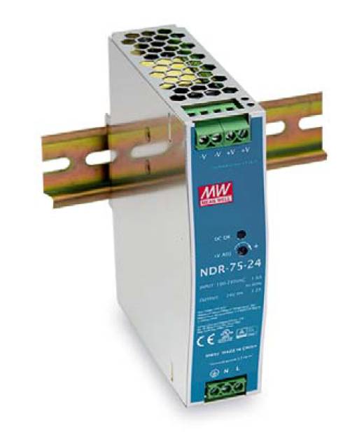 LevelOne Industrie Netzteil 24VDC/ 75W+DIN-Schiene silber