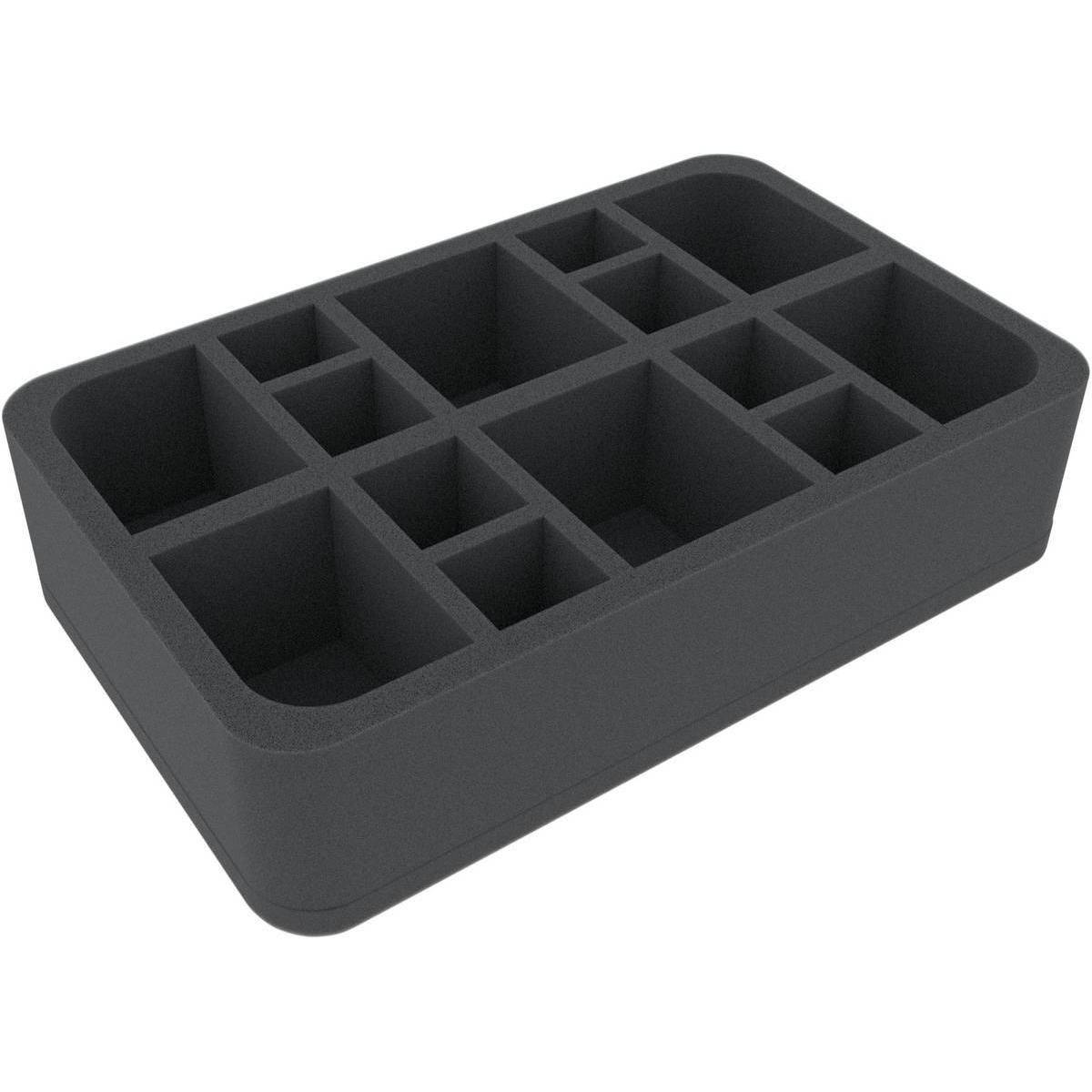 HSMEDQ065BO - 65 mm Half-Size Schaumstoffeinlage mit 14 Fächern