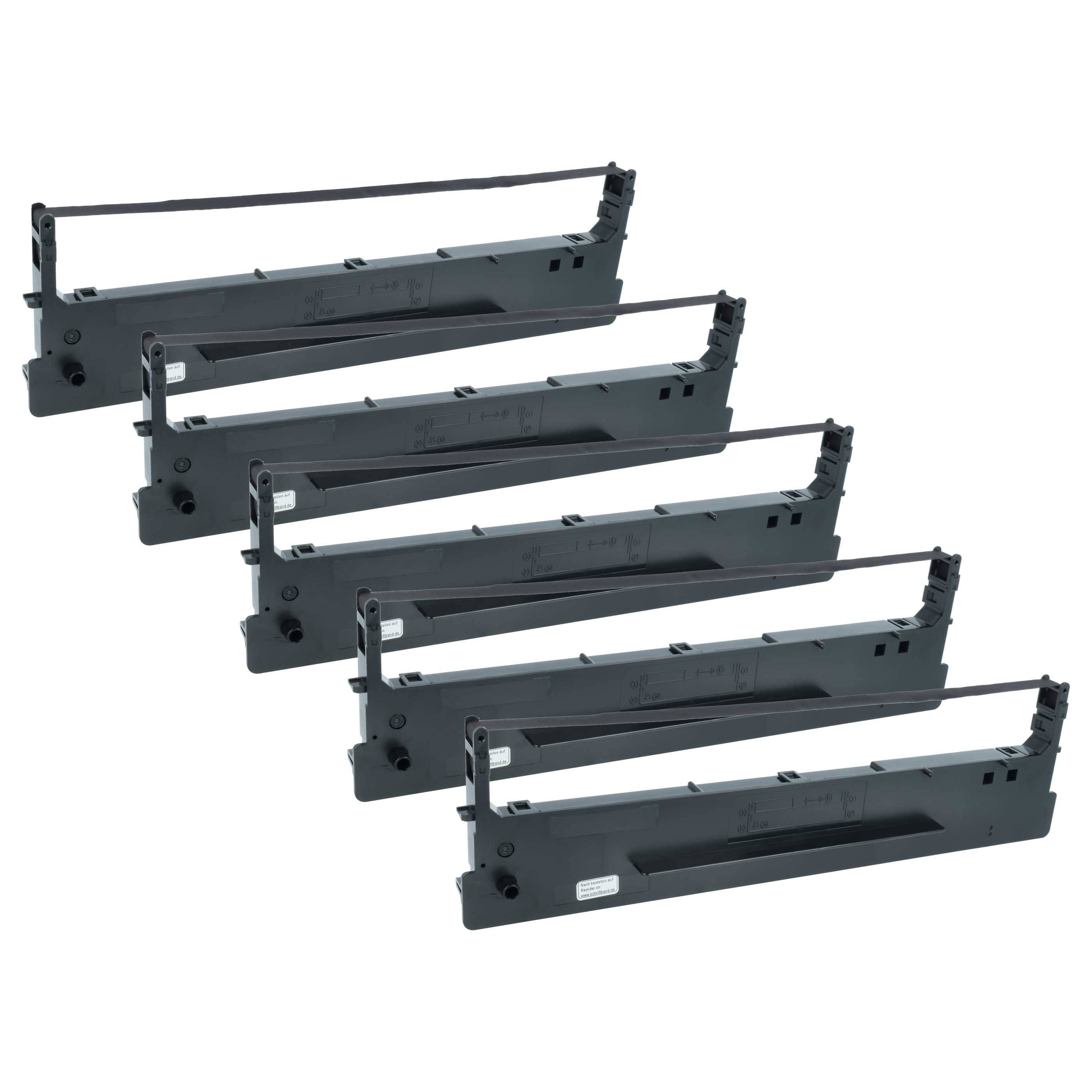 vhbw 5x Farbband Schriftband kompatibel mit Tally 2600+ | 28.833.0400 Nadeldrucker, Bondrucker - Schwarz